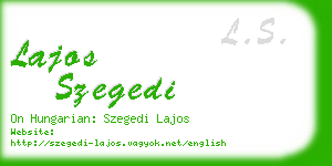 lajos szegedi business card